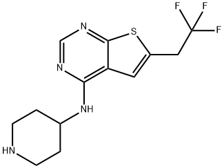 N-(Piperidin-4-Yl)-6-(2,2,2-Trifluoroethyl)Thieno[2,3-D]Pyrimidin-4-Amine Struktur