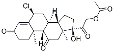 [2-[(6S,8S,9S,10R,13S,14S,17R)-6-chloro-17-hydroxy-10,13-dimethyl-3,11 -dioxo-1,2,6,7,8,9,12,14,15,16-decahydrocyclopenta[a]phenanthren-17-yl ]-2-oxo-ethyl] acetate Struktur