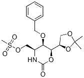 2H-1,3-Oxazin-2-one, 6-(2,2-dimethyl-1,3-dioxolan-4-yl)tetrahydro-4-(methylsulfonyl)oxymethyl-5-(phenylmethoxy)-, 4S-4.alpha.,5.alpha.,6.alpha.(S*)- Struktur