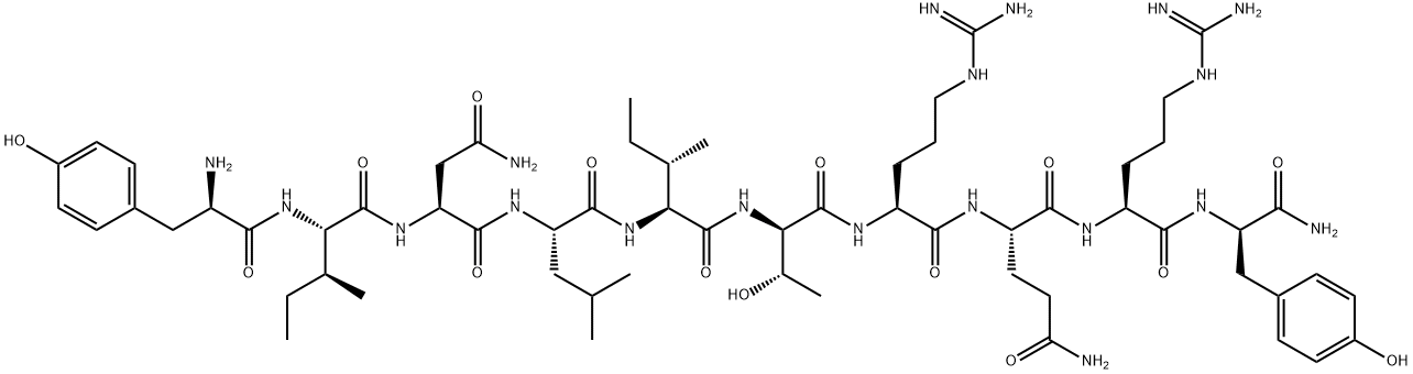 H-D-TYR-ILE-ASN-LEU-ILE-D-THR-ARG-GLN-ARG-D-TYR-NH2 Structure