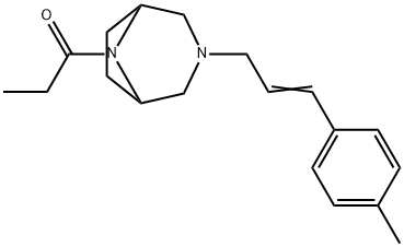 3-[3-(p-Methylphenyl)allyl]-8-propionyl-3,8-diazabicyclo[3.2.1]octane Struktur