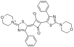 1,3-Bis(2-morpholino-4-phenyl-1,3-thiazol-5-yl)-2-oxo-cyclobutenylium-4-olate Struktur