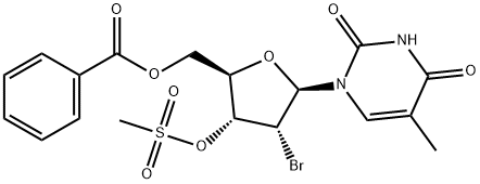 URIDINE, 2'-BROMO-2'-DEOXY-5-METHYL-, 5'-BENZOATE 3'-METHANESULFONATE