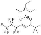 TRIETHYLPHOSPHINE(6,6,7,7,8,8,8-HEPTAFLUORO-2,2-DIMETHYL-3,5-OCTANEDIONATE)SILVER(I) Struktur