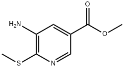 3-Pyridinecarboxylicacid,5-amino-6-(methylthio)-,methylester(9CI) Struktur