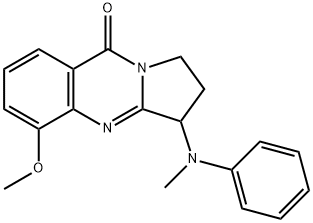 Pyrrolo[2,1-b]quinazolin-9(1H)-one,  2,3-dihydro-5-methoxy-3-(methylphenylamino)- Struktur