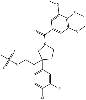 3-(3,4-DICHLOROPHENYL)-1-(3,4,5-TRIMETHOXYBENZOYL)-3-PYRROLIDINEETHANOL METHANSULFONATE Struktur