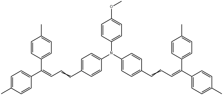 N,N-BIS{4-{4,4-BIS(4-METHYLPHENYL)-1,3-BUTADIENYL}PHENYL}-4-METHOXYPHENYLAMINE Struktur