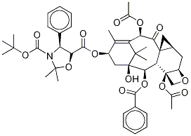 [1S-[1α,2α,4α(4R*,5S*),7β,8aS*,9aα,10aα,12aα,12bα]]-2,2-DiMethyl-4-phenyl-3,5-oxazolidinedicarboxylic Acid 5-[7,12a-Bis(acetyloxy)-1-(benzoyloxy)-1,3,4,7,8,9,9a,10,10a,12,12a,12b-dodecahydro-2-hydroxy-5,13,13-triMethyl-8-oxo-2,6-Methano-2H-cyclodeca[3,4]cyclopropa[4,5]benz[1,2-b]oxet-4-yl] 3-(1,1-diMethylethyl) Ester Struktur