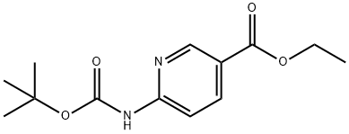 3-Pyridinecarboxylic acid, 6-[[(1,1-diMethylethoxy)carbonyl]aMino]-, ethyl ester Struktur