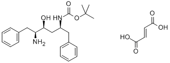 [2S,3S,5S]-2-Amino-3-hydroxy-5-tert-butyloxycarbonylamino-1,6-diphenylhexane fumarate salt Struktur