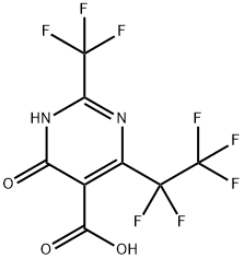 5-PYRIMIDINECARBOXYLIC ACID, 1,4-DIHYDRO-4-OXO-6-(PENTAFLUOROETHYL)-2-(TRIFLUOROMETHYL)- Struktur