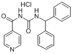 4-Pyridinecarboxamide, N-(((diphenylmethyl)amino)carbonyl)-, monohydro chloride Struktur