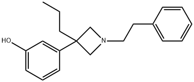 1-Phenethyl-3-propyl-3-(3-hydroxyphenyl)azetidine Struktur