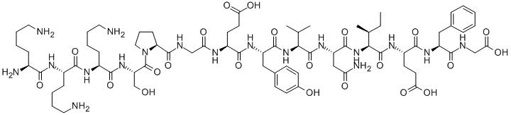 H-LYS-LYS-LYS-SER-PRO-GLY-GLU-TYR-VAL-ASN-ILE-GLU-PHE-GLY-OH Struktur