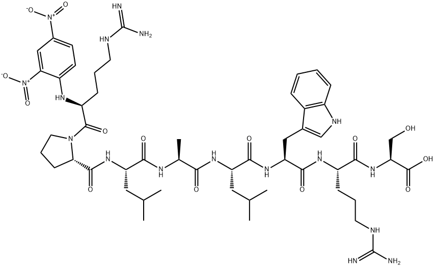 DNP-ARG-PRO-LEU-ALA-LEU-TRP-ARG-SER-OH Struktur