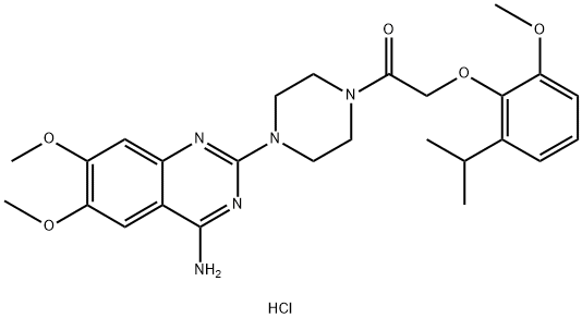 1-(4-Amino-6,7-dimethoxy-2-quinazolinyl)-4-[[2-methoxy-6-(1-methylethyl)phenoxy]acetyl]piperazinedihydrochloride Struktur