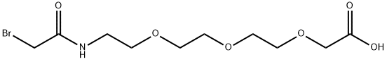 (2-(2-(2-((2-bromoacetyl)amino)ethoxy)ethoxy)ethoxy)acetic acid Struktur