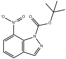 1H-INDAZOLE-1-CARBOXYLIC ACID,7-NITRO-,1,1-DIMETHYLETHYL ESTER Struktur