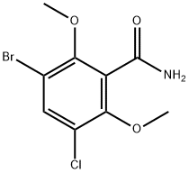 3-BROMO-5-CHLORO-2,6-DIMETHOXYBENZAMIDE Struktur