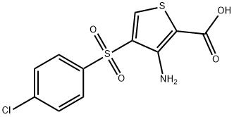 3-Amino-4-(4-chlorobenzenesulphonyl)thiophene-2-carboxylic acid Struktur