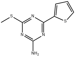 4-(METHYLTHIO)-6-(2-THIENYL)-1,3,5-TRIAZIN-2-AMINE Struktur