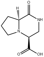 Pyrrolo[1,2-a]pyrazine-4-carboxylic acid, octahydro-1-oxo-, (4S-trans)- (9CI) Struktur