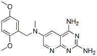 N4-[(2,5-dimethoxyphenyl)methyl]-N4-methyl-2,8,10-triazabicyclo[4.4.0]deca-2,4,6,8,10-pentaene-4,7,9-triamine Struktur