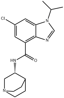 (R)-N-1-AZABICYCLO[2.2.2]OCT-3-YL-6-CHLORO-1-(1-METHYLETHYL)-1H-BENZIMIDAZOLE-4-CARBOXAMIDE DIHYDROCHLORIDE Struktur