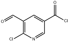 3-Pyridinecarbonyl chloride, 6-chloro-5-formyl- (9CI) Struktur