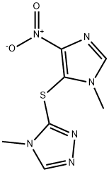 4-METHYL-3-[(1-METHYL-4-NITRO-1H-IMIDAZOL-5-YL)THIO]-4H-1,2,4-TRIAZOLE Struktur