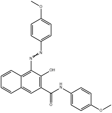 3-hydroxy-N-(4-methoxyphenyl)-4-[(4-methoxyphenyl)azo]naphthalene-2-carboxamide Struktur