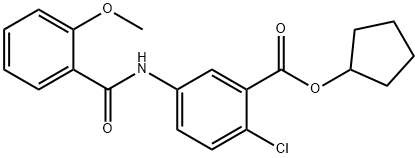 cyclopentyl 2-chloro-5-[(2-methoxybenzoyl)amino]benzoate Struktur