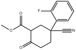 Methyl 5-cyano-5-(2-fluorophenyl)-2-oxocyclohexanecarboxylate Struktur