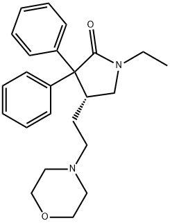 2-Pyrrolidinone, 1-ethyl-4-[2-(4-morpholinyl)ethyl]-3,3-diphenyl-, (R)- Struktur