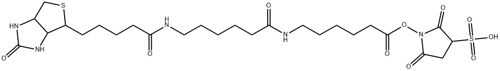 SULFOSUCCINIMIDYL N-[N'-(D-BIOTINYL)-6-AMINOHEXANOYL]-6'-AMINOHEXANOATE Struktur