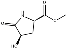 Proline, 4-hydroxy-5-oxo-, methyl ester, trans- (9CI) Struktur