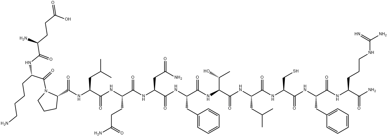 H-GLU-LYS-PRO-LEU-GLN-ASN-PHE-THR-LEU-CYS-PHE-ARG-NH2