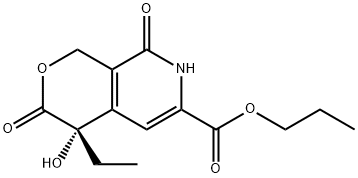 (S)-4-Ethyl-4-hydroxy-3,8-dioxo-3,4,7,8-tetrahydro-1H-pyrano[3,4-c]pyridine-6-carboxylic acid propyl ester Struktur