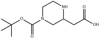 3-CARBOXYMETHYL-PIPERAZINE-1-CARBOXYLIC ACID TERT-BUTYL ESTER Struktur