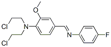 N,N-bis(2-chloroethyl)-4-[(4-fluorophenyl)iminomethyl]-2-methoxy-anili ne Struktur