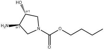 1-Pyrrolidinecarboxylicacid,3-amino-4-hydroxy-,butylester,trans-(9CI) Struktur