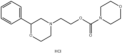 2-(2-phenylmorpholin-4-yl)ethyl morpholine-4-carboxylate hydrochloride Struktur