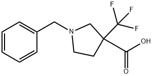 1-Benzyl-3-trifluoromethyl-pyrrolidine-3-carboxylic acid Struktur