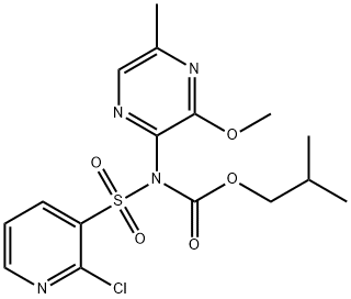 2-Methylpropyl N-(2-chloropyridine-3-sulfonyl)-N-(3-Methoxy-5-Methylpyrazin-2-yl)carbaMate Struktur