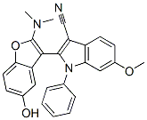 1H-Indole-3-carbonitrile,  2-[2-(dimethylamino)-5-hydroxy-3-benzofuranyl]-6-methoxy-1-phenyl- Struktur