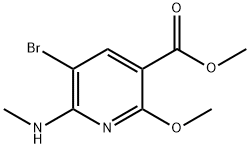 Methyl 5-bromo-2-methoxy-6-(methylamino)nicotinate Struktur