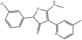 3(2H)-Furanone,  2-(3-chlorophenyl)-5-(methylamino)-4-(4-methyl-2-pyridinyl)- Struktur