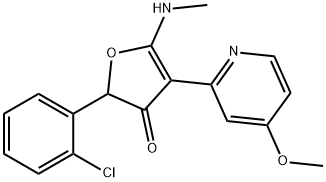 3(2H)-Furanone,  2-(2-chlorophenyl)-4-(4-methoxy-2-pyridinyl)-5-(methylamino)- Struktur