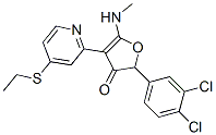 3(2H)-Furanone,  2-(3,4-dichlorophenyl)-4-[4-(ethylthio)-2-pyridinyl]-5-(methylamino)- Struktur